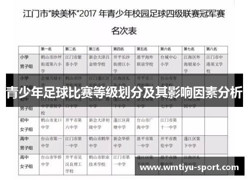 青少年足球比赛等级划分及其影响因素分析